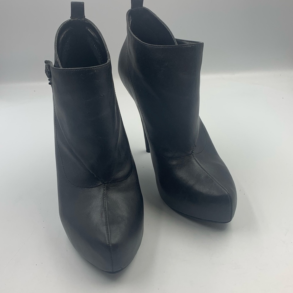 High heel platform booties.